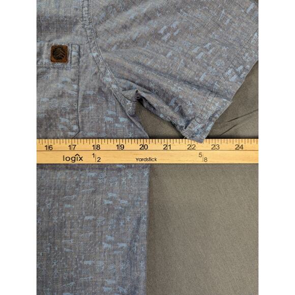 Solaris Shirt Small Men's Blue Button Down Outdoors Casual Animal Print - Picture 4 of 10